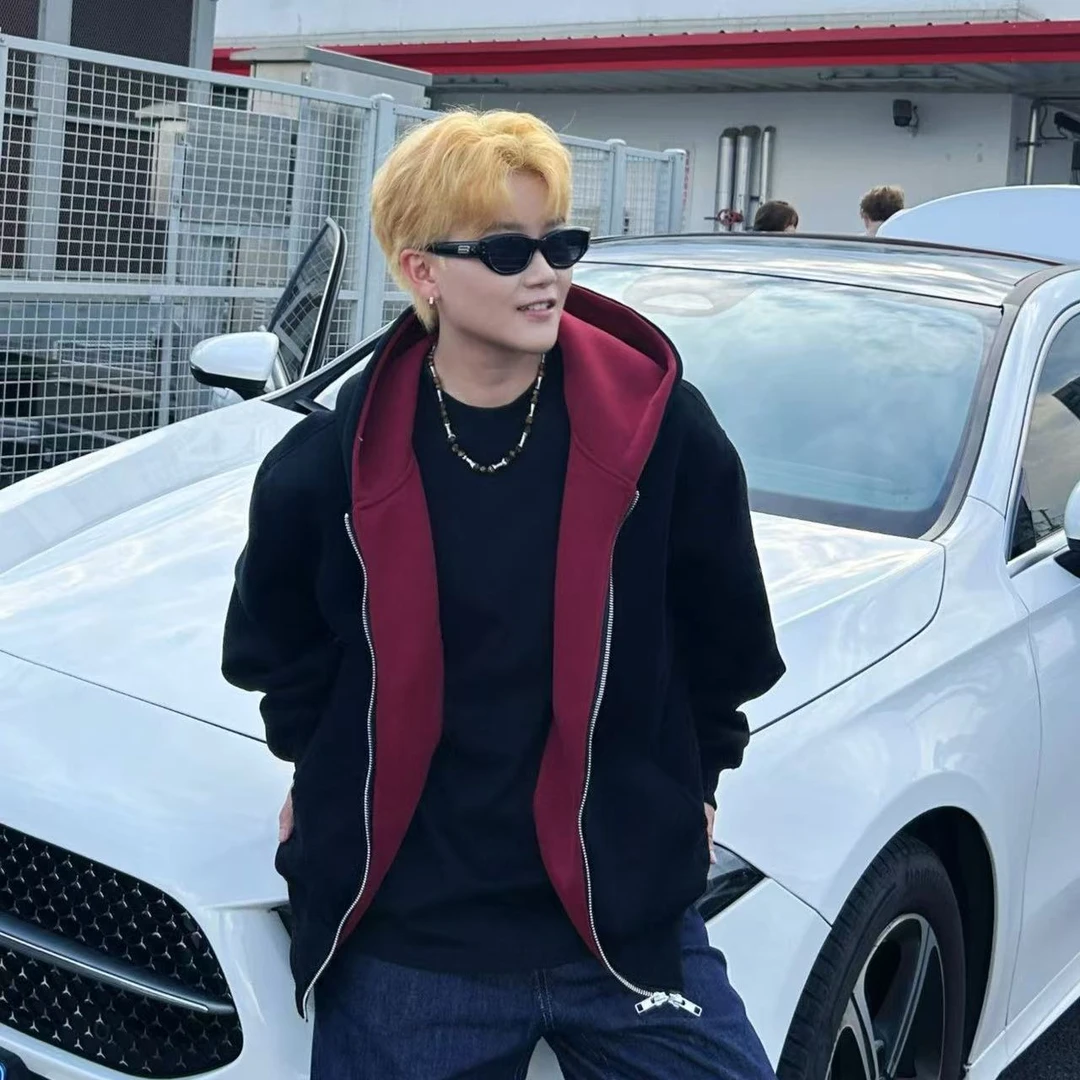 【早秋新款】boxy连帽卫衣开衫男女短宽版型百搭宽松春秋双面穿外套