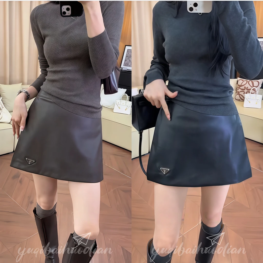 高腰显瘦皮裙裙裤女2025秋季新款时尚百搭黑色气质A字短裙半身裙