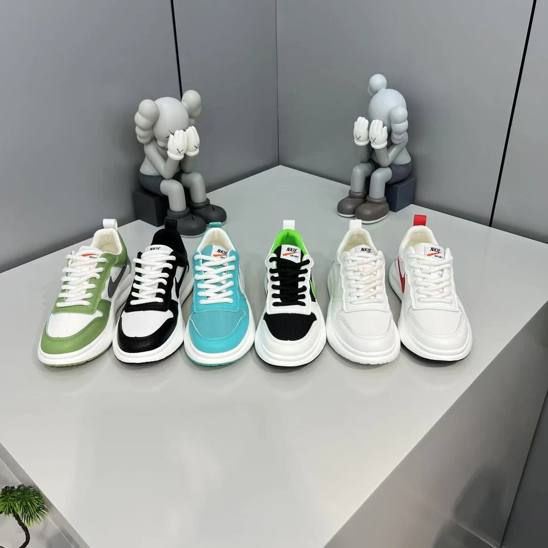 E676新款低帮车缝线春季时尚休闲鞋男鞋网面透气夏季潮偏大一码