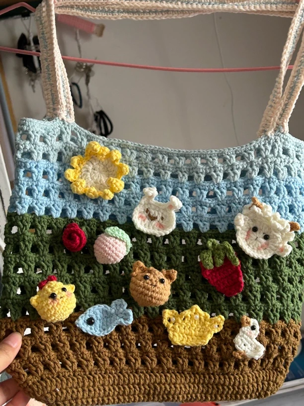 【材料包】十个勤 天应援包包 含线材 钩针 记号扣