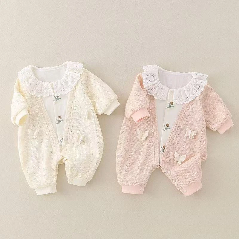 婴幼儿春秋衣服公主女宝宝新款连体衣洋气新生儿无骨哈衣秋季