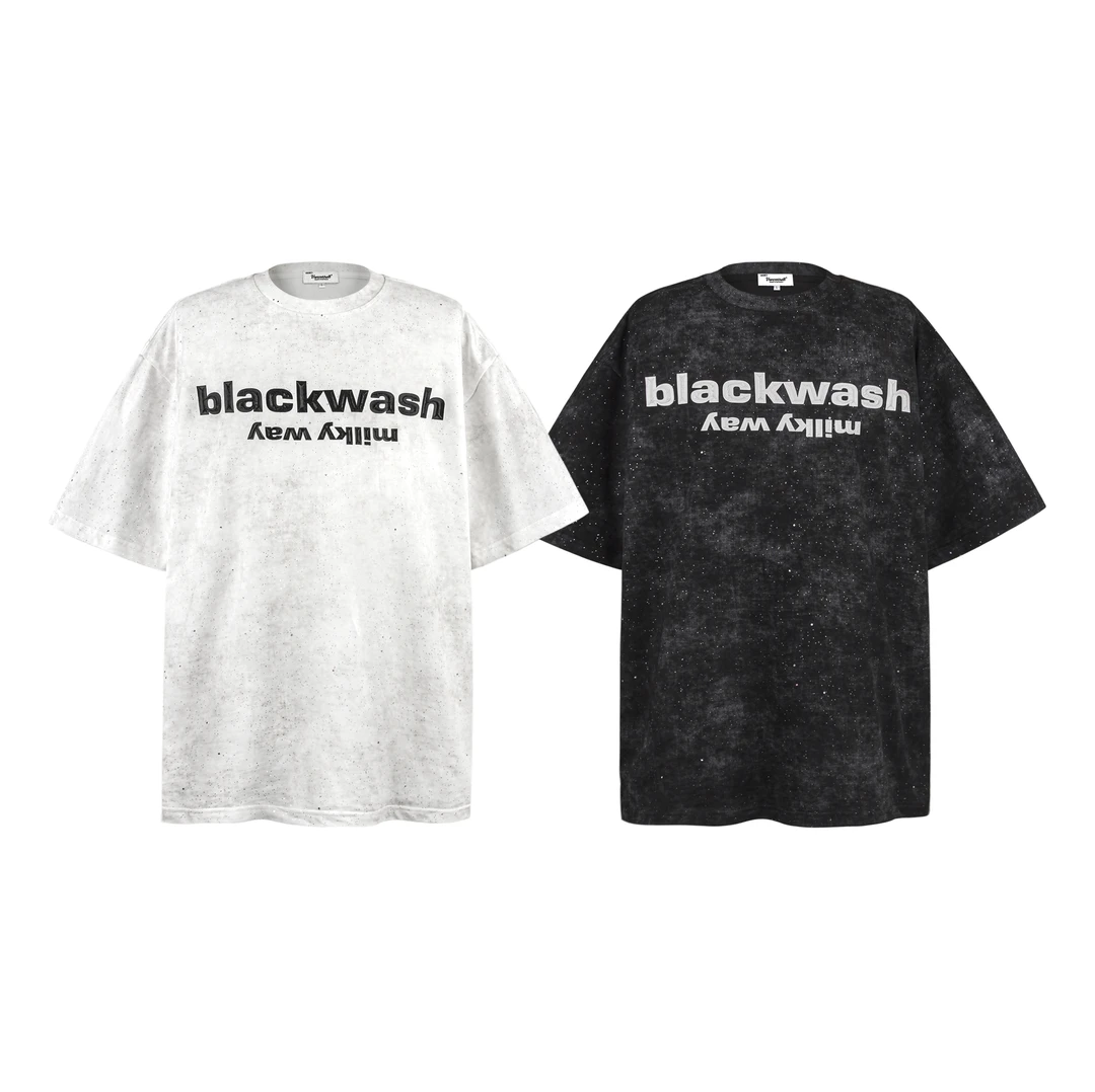 冰淇淋-VA8038#闪粉立体拉浆印花潮牌短袖