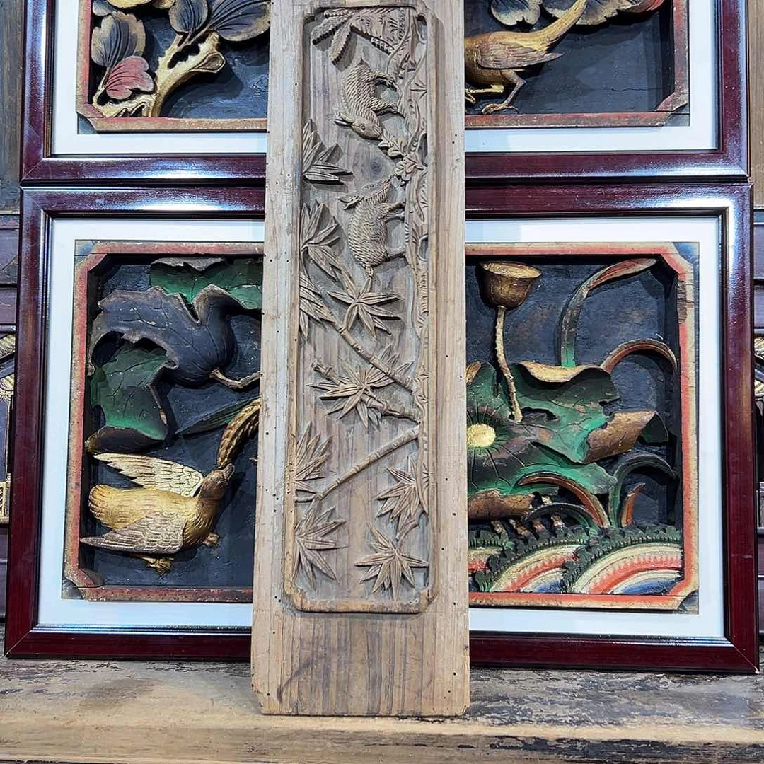 香樟木耕***客老木雕花板