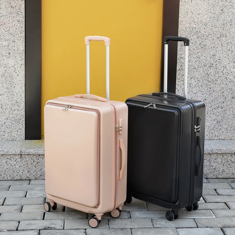 前开盖登机箱高颜值行李箱女24寸密码旅行箱包万向轮拉杆箱子