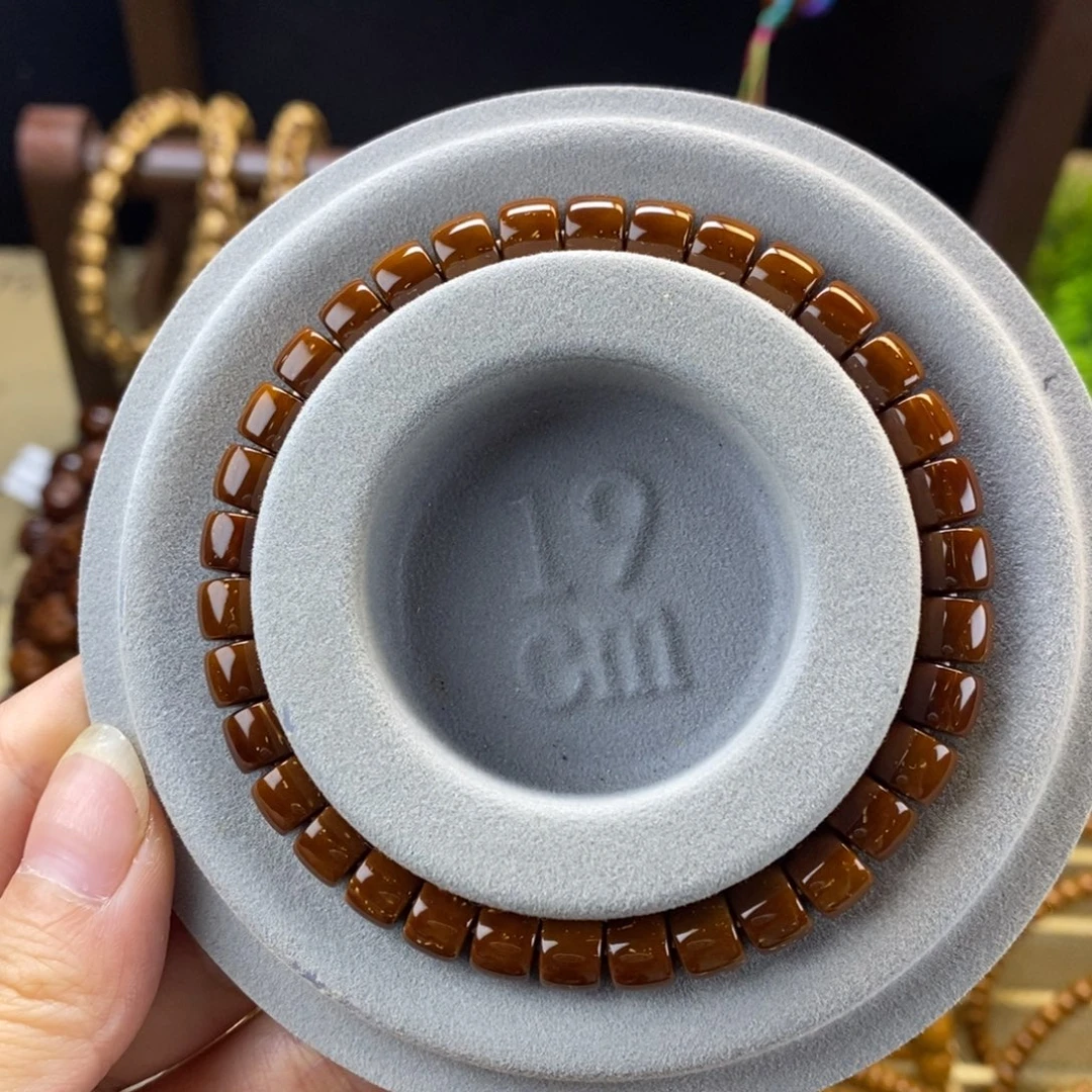 紫金鼠手串7+红皮实心直切