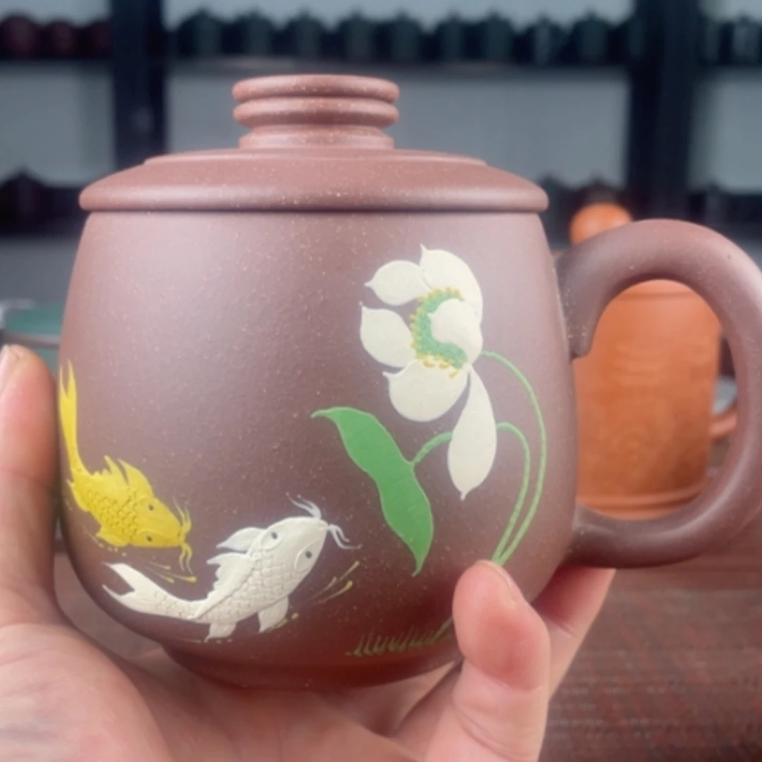 【闪购商品】茶杯紫砂宜兴原矿紫砂盖杯