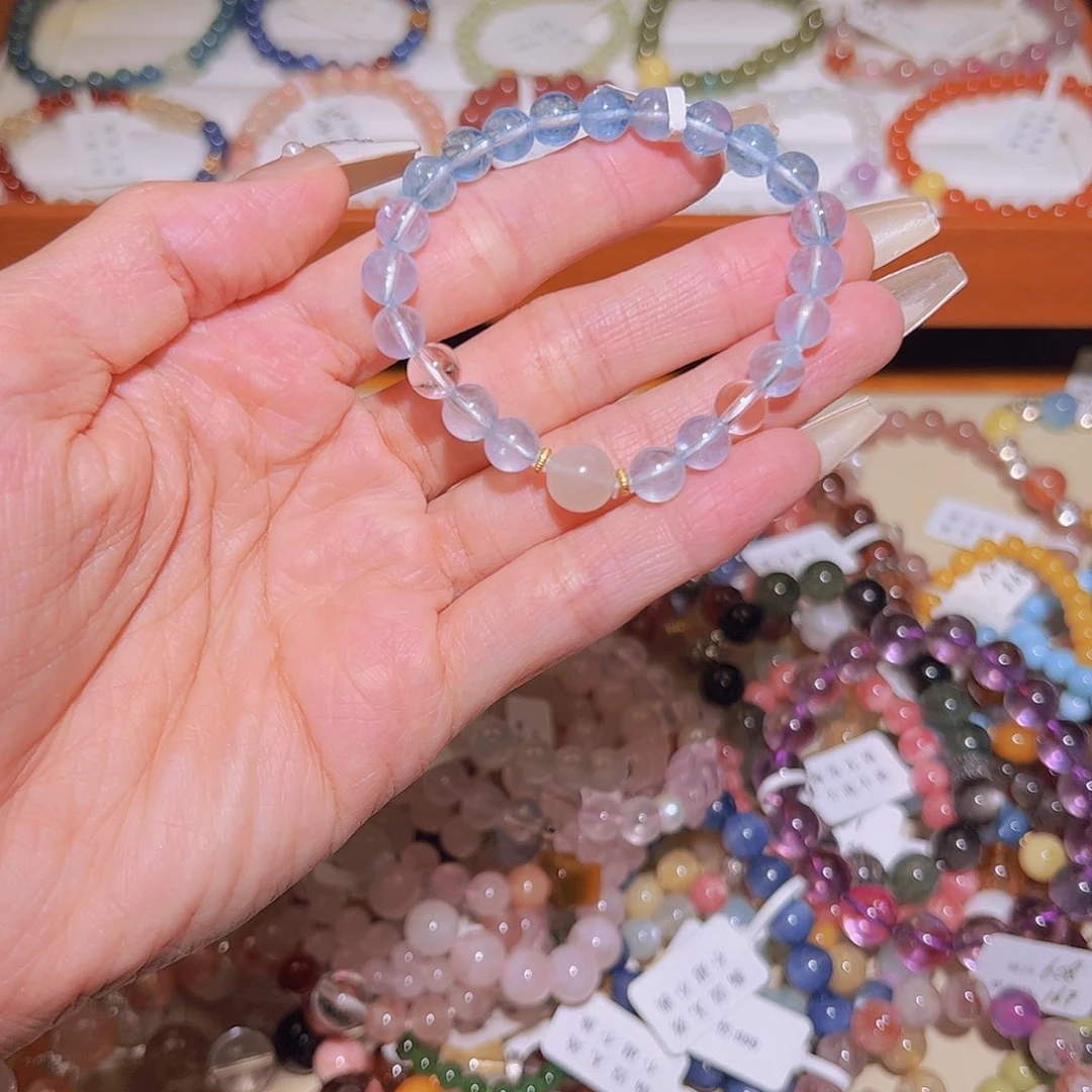 烟晶手链银S925镶嵌海蓝02