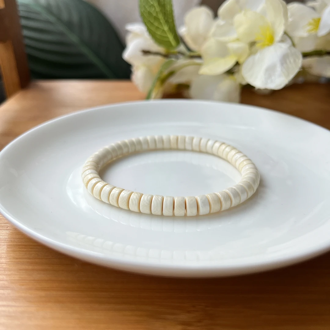 猛犸牙精工药片单圈手串约6mm+