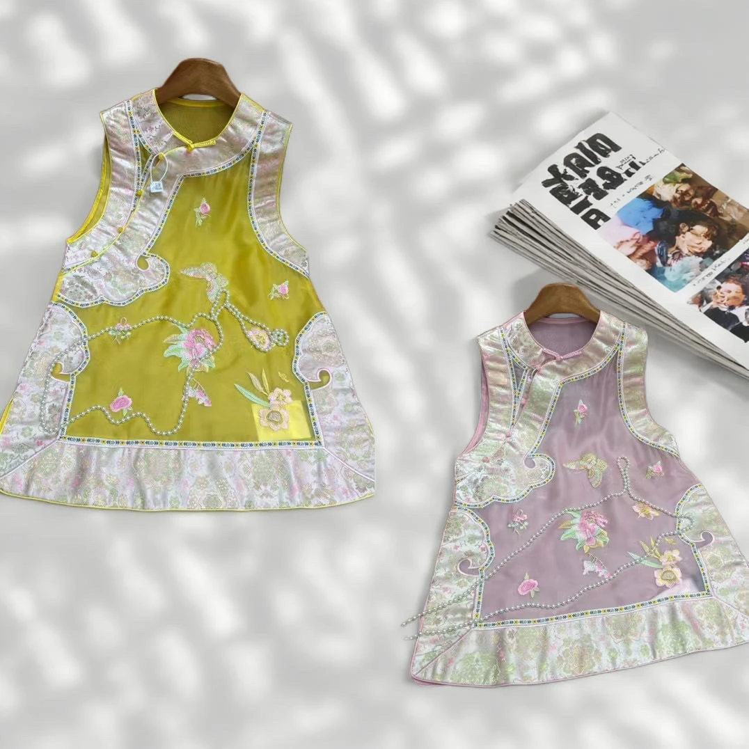 5257《富贵花旗袍》重工国服提花新中式百搭宽松时尚马甲外衣