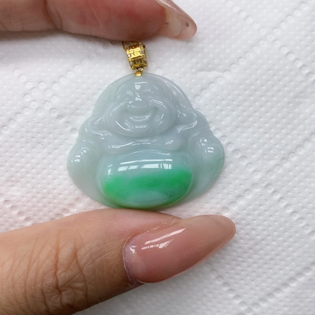 颈饰18K金镶嵌翡翠
