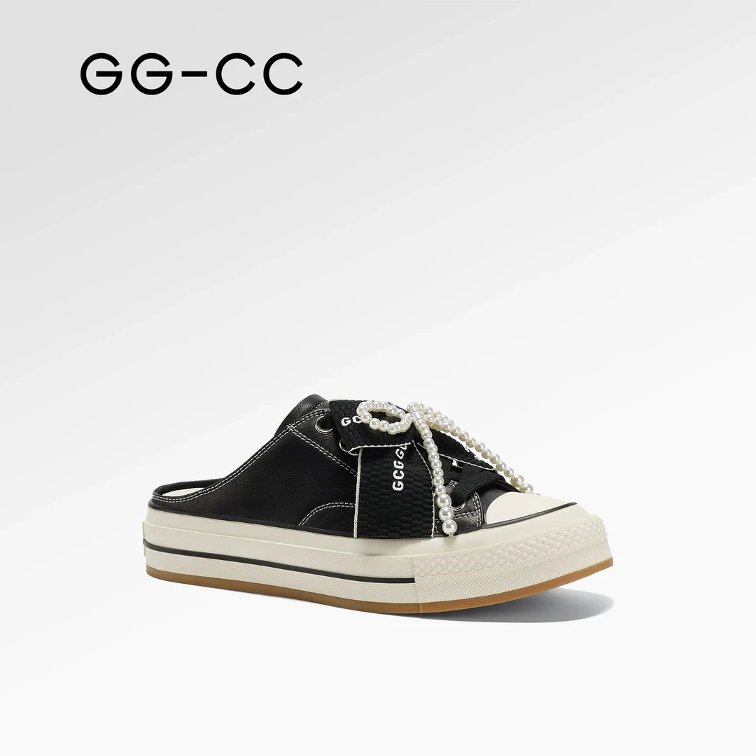 GG-CC【放风假期】2025年新款时尚小香风包头拖鞋一脚蹬休闲板鞋女