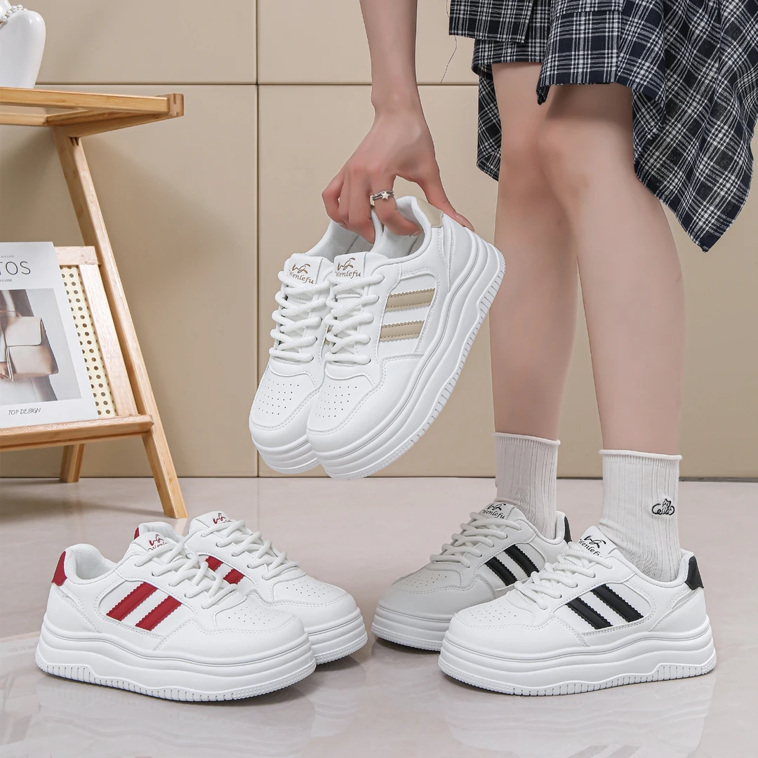 温乐弗2025春夏新款增高运动休闲平板鞋潮流百搭鞋夏季欧若智性风