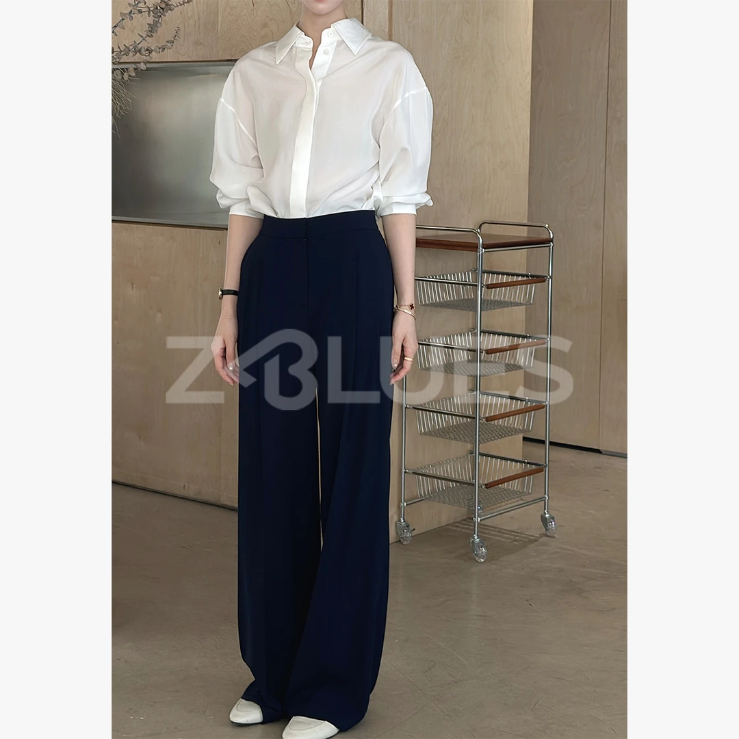 Z.blues【静奢之选】高智蓝 桑蚕丝混纺通勤长裤YZXG1020