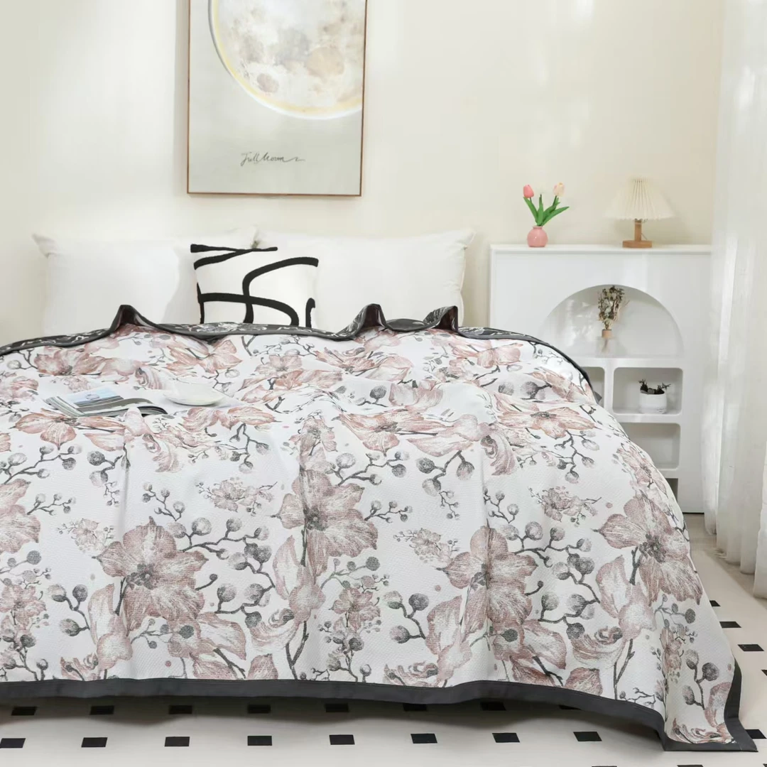 【春日梦回】230*250cm精梳棉轻奢床盖可机洗水柔软亲肤