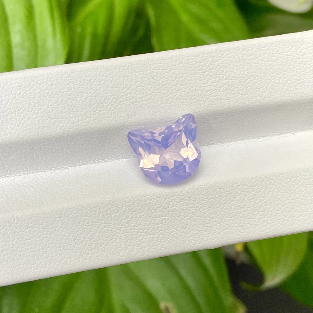 【贰宝彩宝】5.36ct薰衣草梦幻紫色水晶 晶体干净可镶嵌吊坠项链