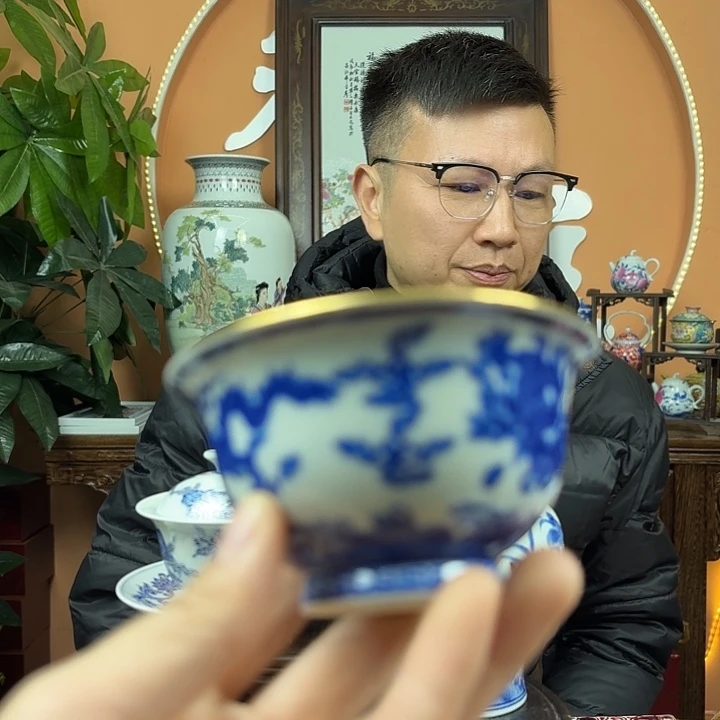 紫***来陶摆件景德镇陶瓷手工杯子