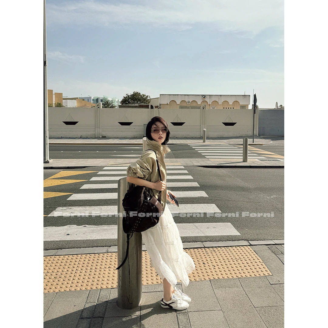 FORNI 冒失少女心 莱赛尔天丝纯欲芭蕾风蓬蓬lace边蛋糕裙