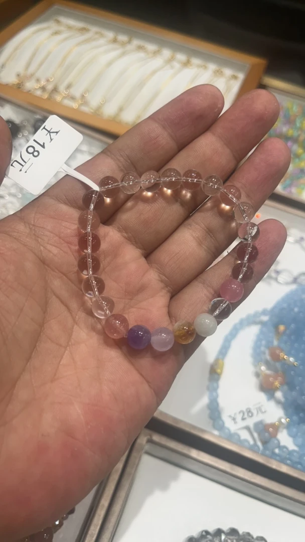 天然好运多宝转运清透泡泡净化水晶手串