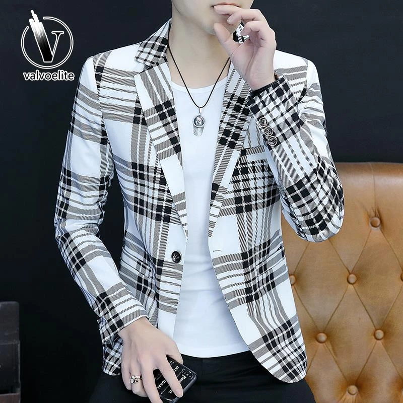 VALVOELITE男西装韩版潮流修身小西服薄款上衣春秋季短款休闲外套