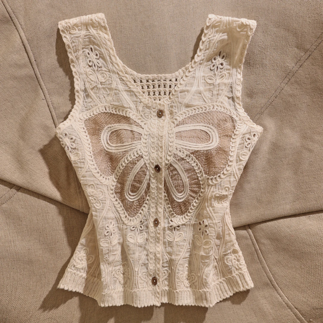 2025年夏季新款独特别致时尚气质针织外穿小众设计感吊带背心女