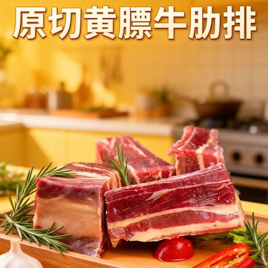 原切牛排内蒙古锡林郭勒大草原原切牛肋排新鲜炖煮花姐鲜肉精品店