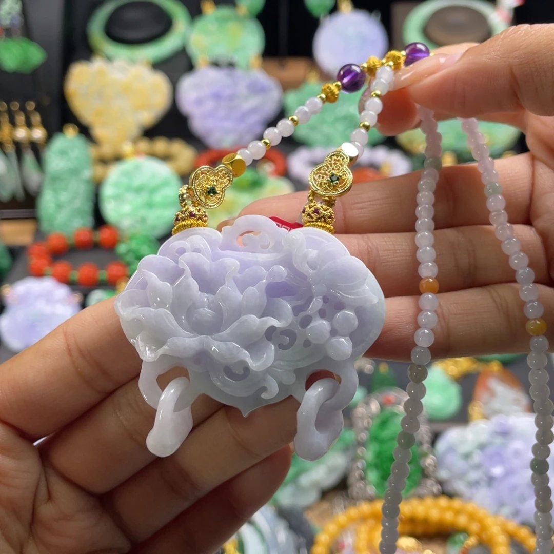 翡翠未镶嵌颈饰代编织