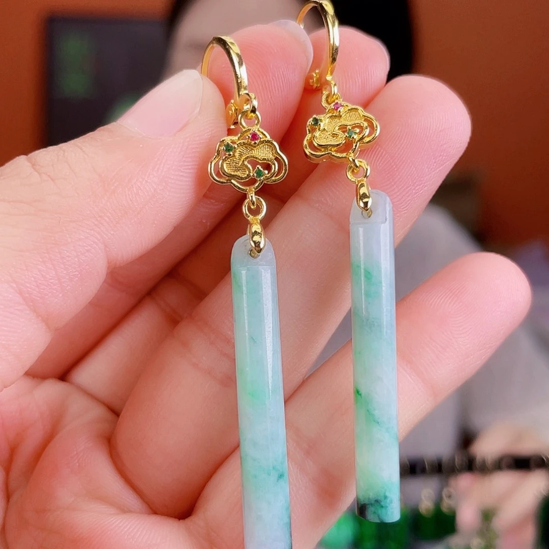 翡翠未镶嵌耳饰饰品