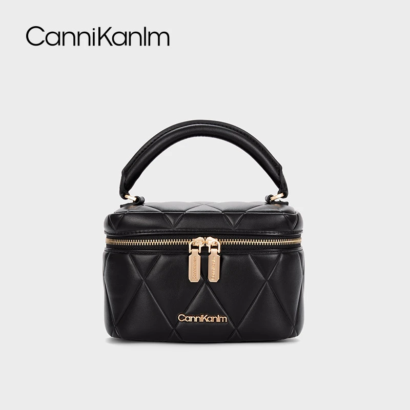 CANNIKANLM官方正品真皮盒子小方包女2025新款高级感单肩斜挎小包