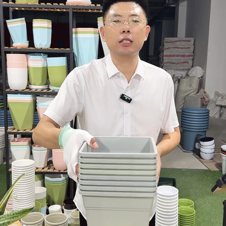 微瑕方盆口20高22灰色8只无托