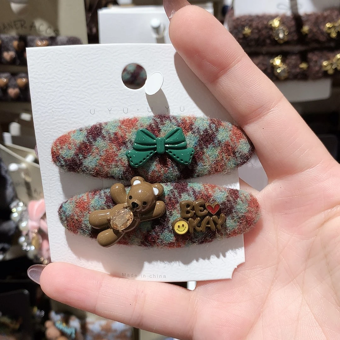 布艺非金属绿色格子拜拜