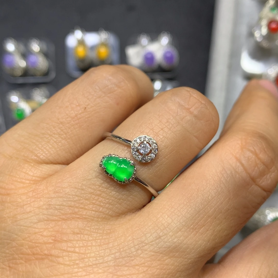 定制翡翠银S925镶嵌买断不退