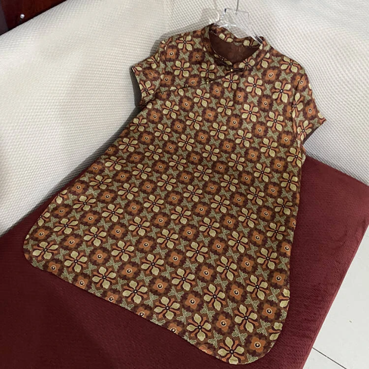 新中式风格香云纱非遗复古大方黄色