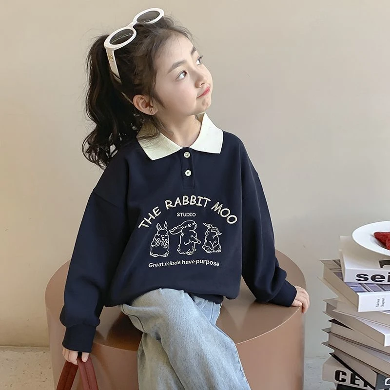 女童卫衣秋装2025新款童装女孩秋季超好看初秋穿搭儿童polo衫上衣