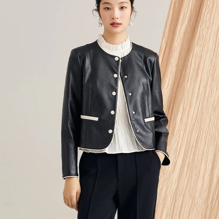 【小余专属】3S时尚新款皮外套41083151
