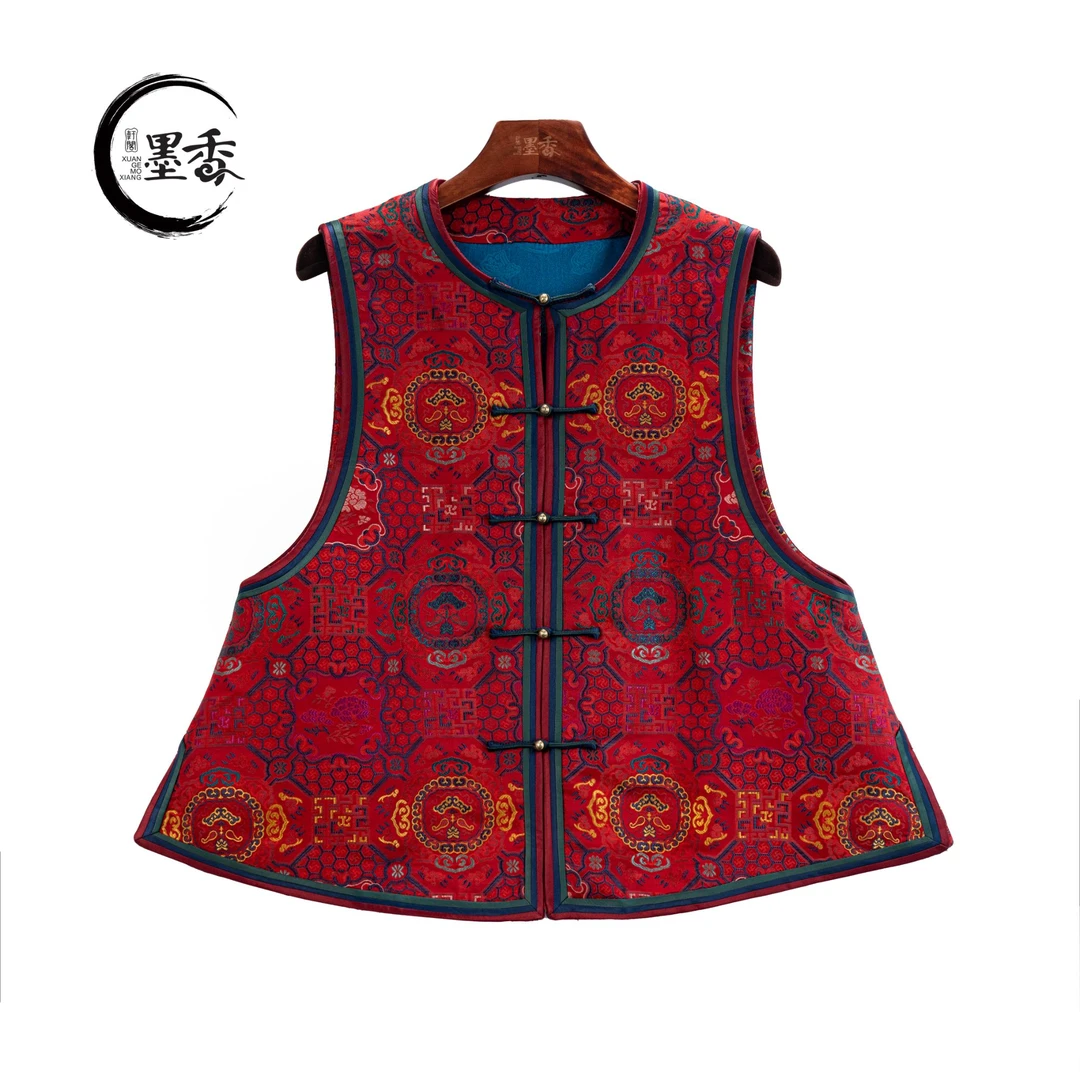 XuanGeMoXiang/轩阁墨香【鸿福】时尚休闲日常新中式 马夹 MX88915