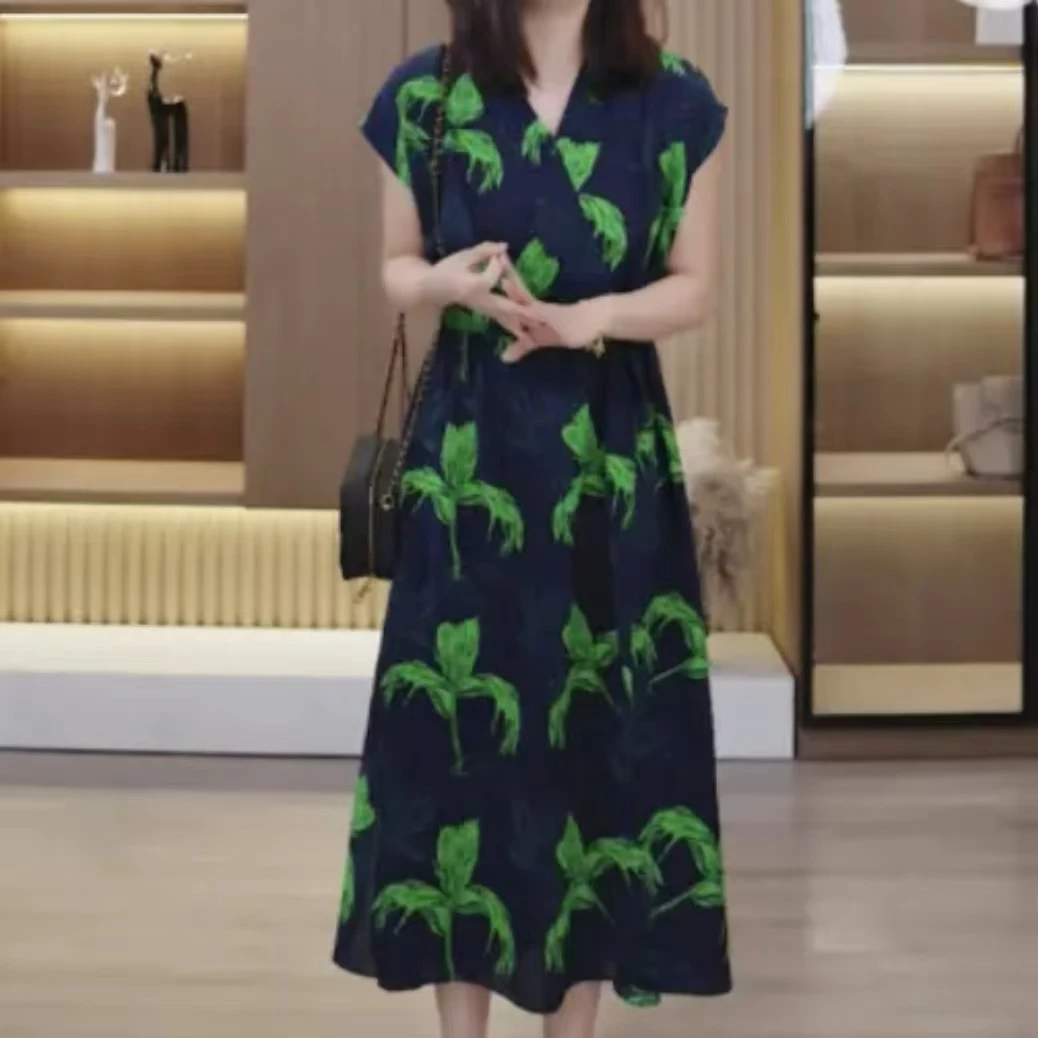 双绉100桑蚕丝连衣裙气质宽松轻奢显瘦时尚简约LW  8256096-1