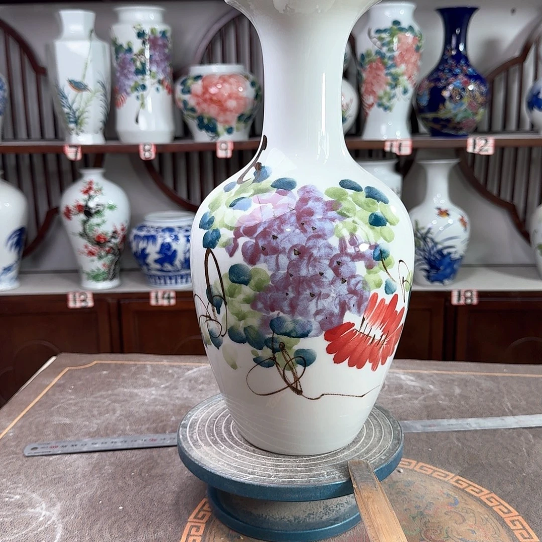 摆件景德镇陶瓷棒紫藤