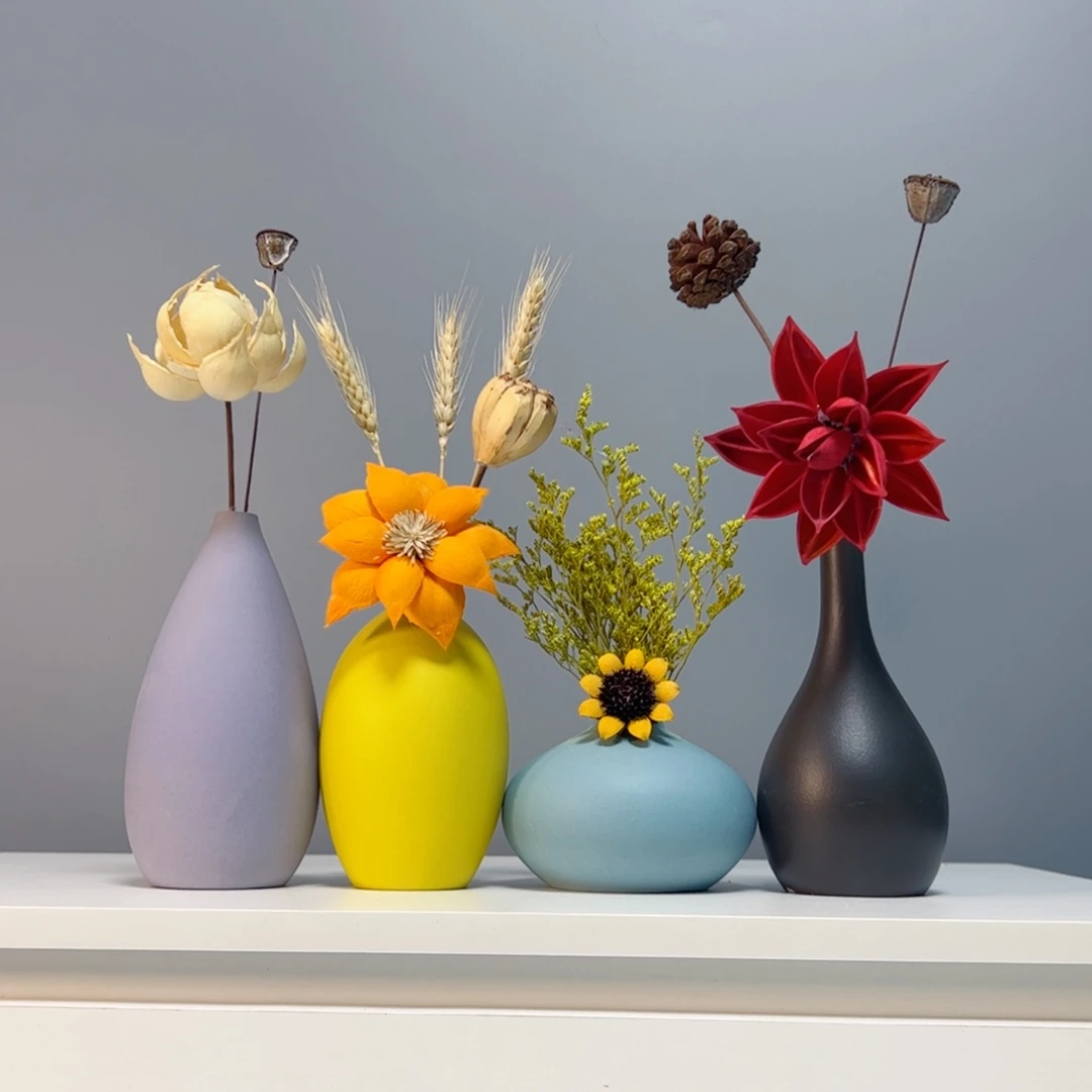 陶瓷花瓶景德镇手作陶瓷花瓶摆件无孔