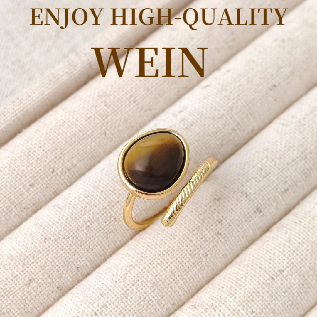 WEIN 铜合金戒指 「虎眼」金色轻奢气质时尚百搭复古小众简约精美