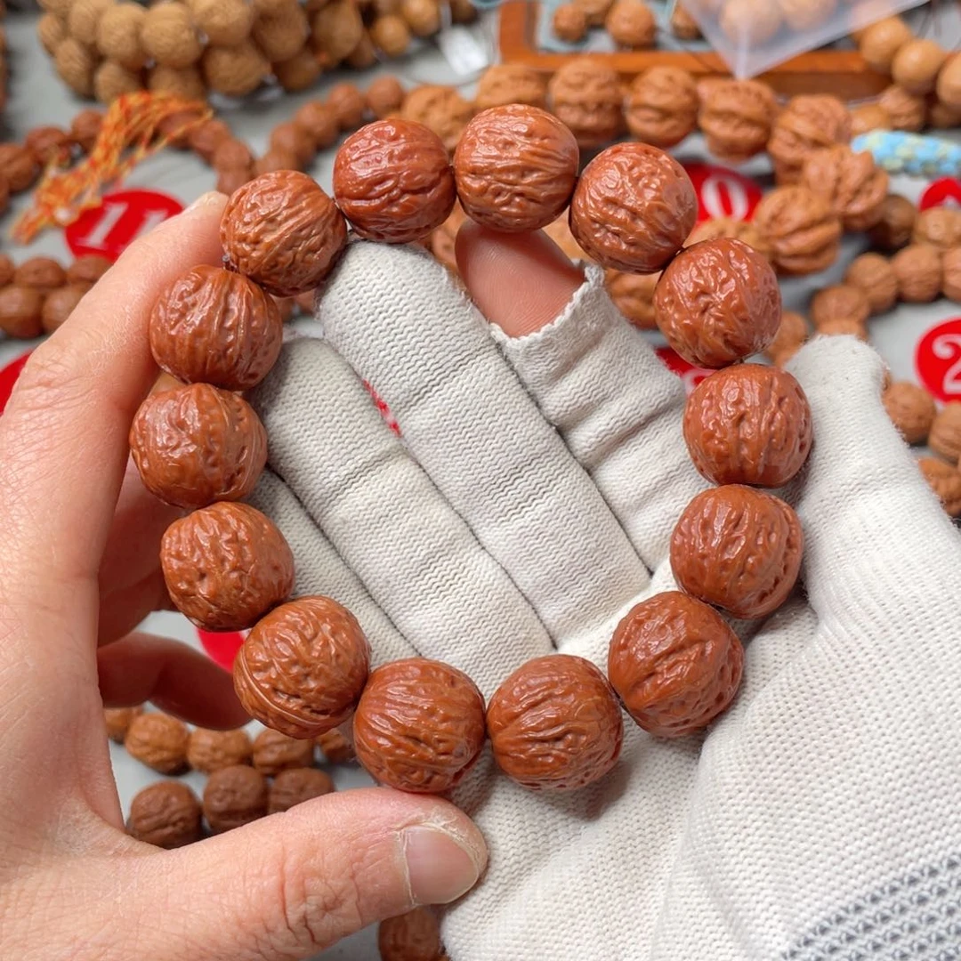 文玩核桃手串红玛瑙方尊18mm