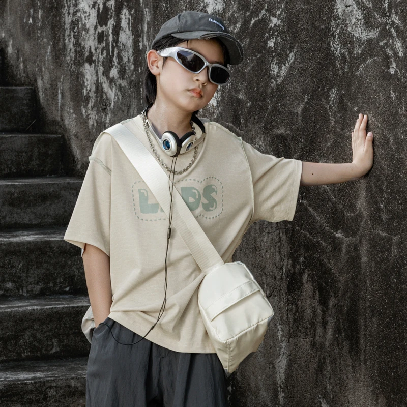 男生女生男大童潮流休闲风字母印花短袖T恤NJTCJ24002*