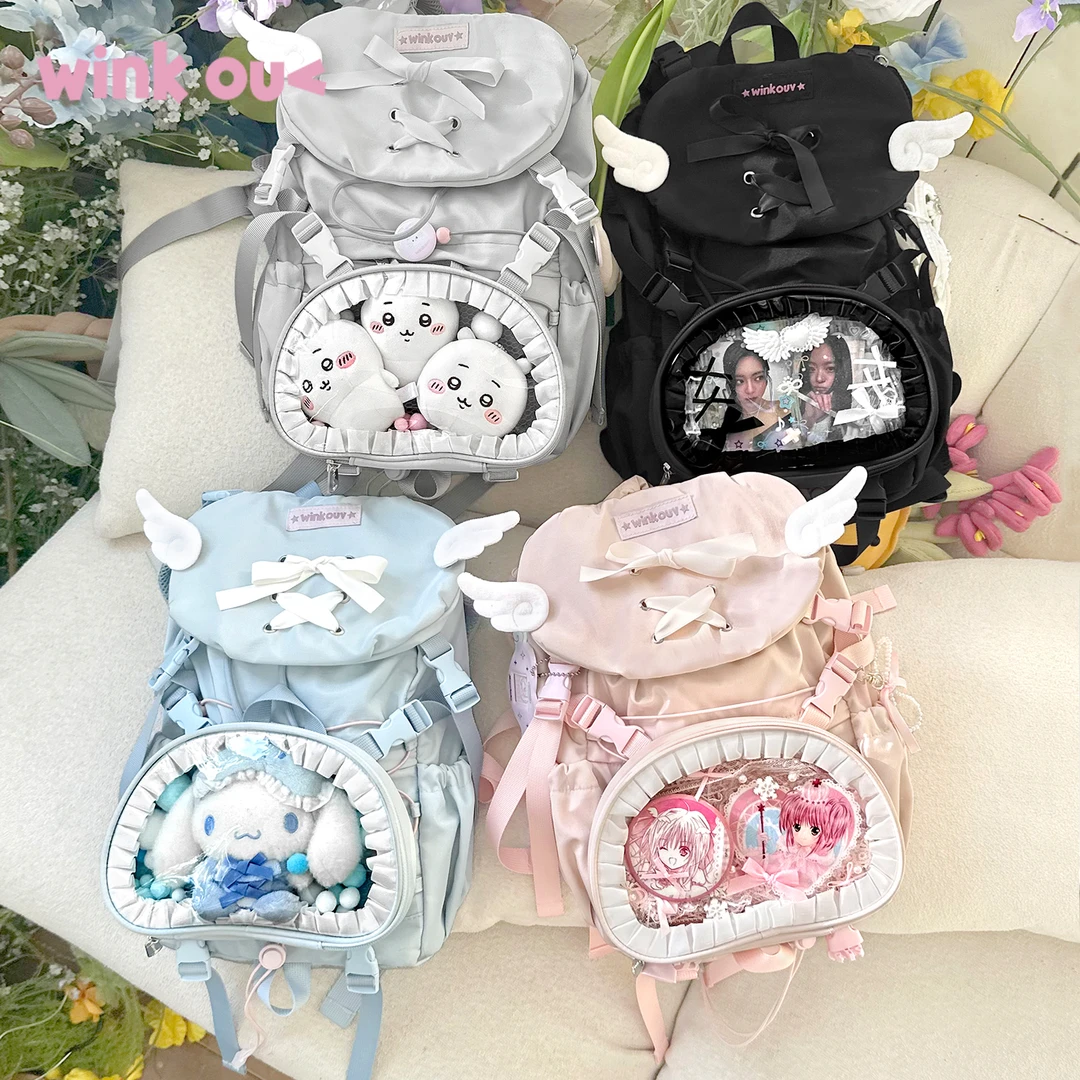 wink ouv原创痛包双肩包日常大容量二次元吧唧包15cm迷你娃包书包