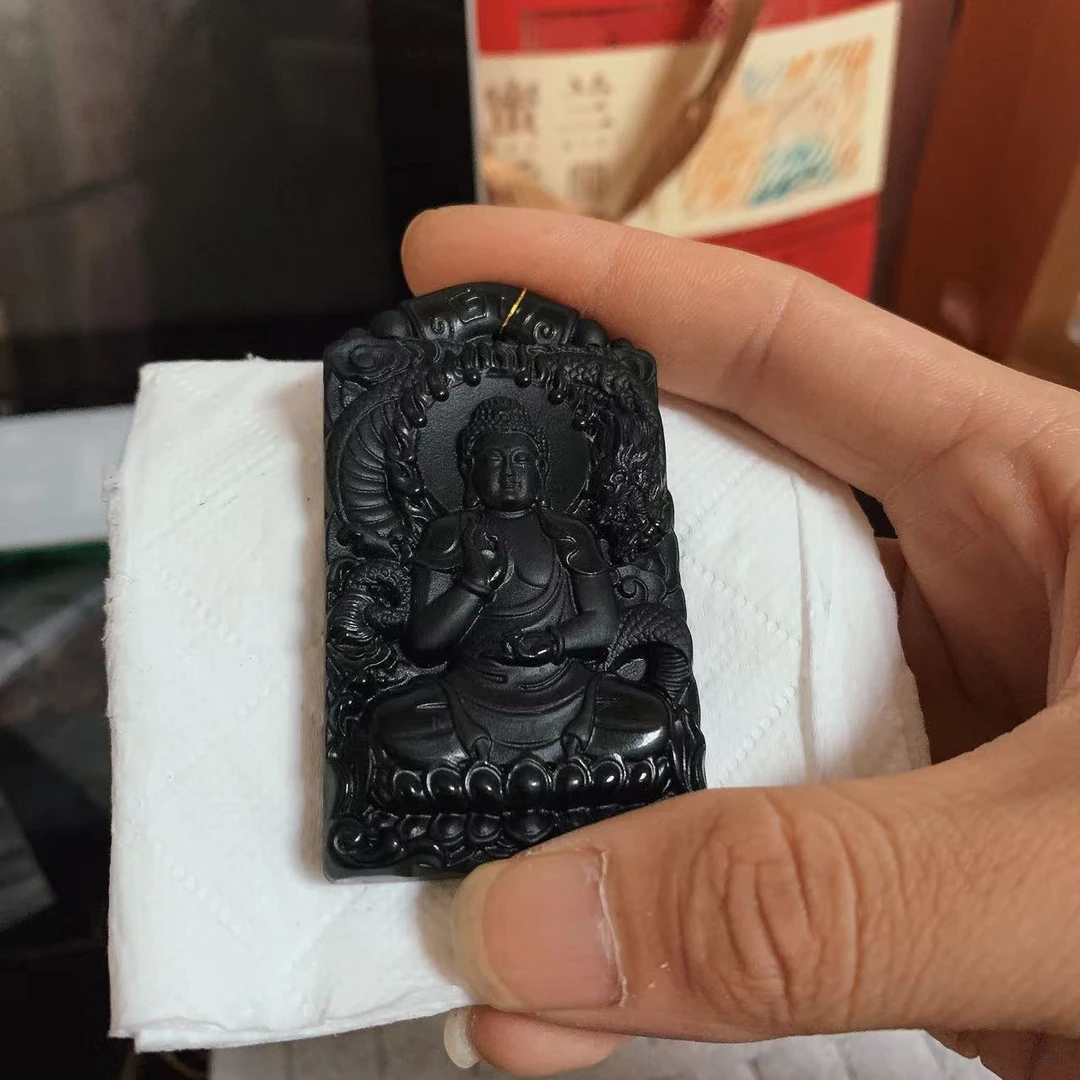 天然缅料a货 钢琴黑吊坠223