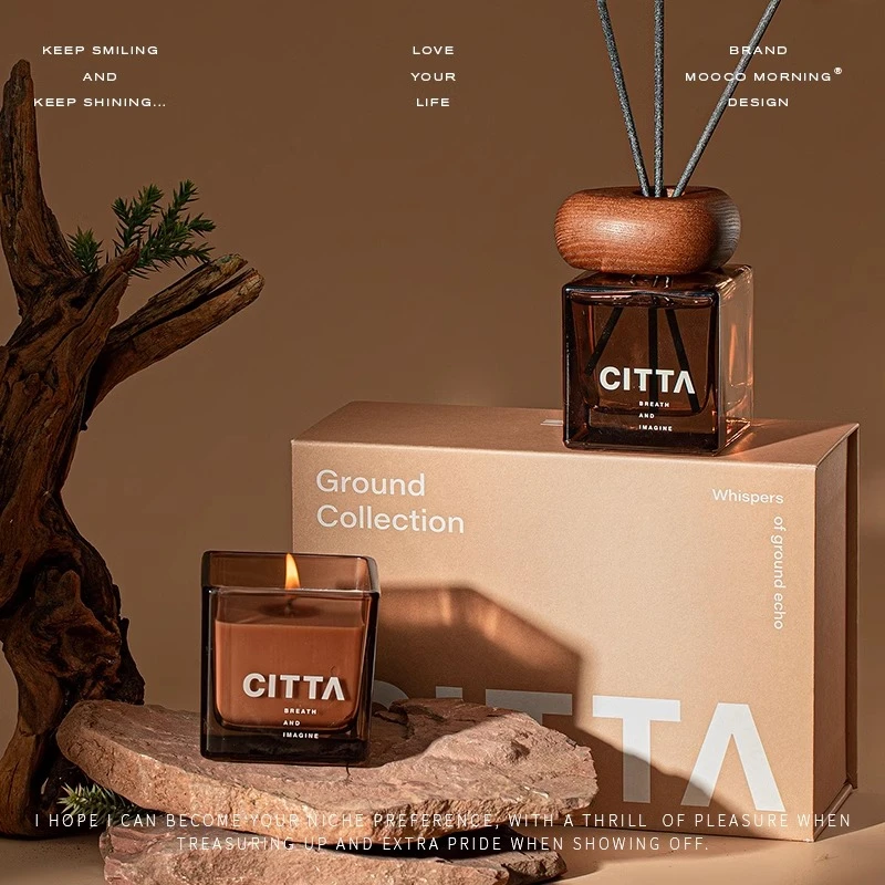 CITTA西苔香薰大地圆角木盖方瓶液梵林雪松持久留香散香室内家居