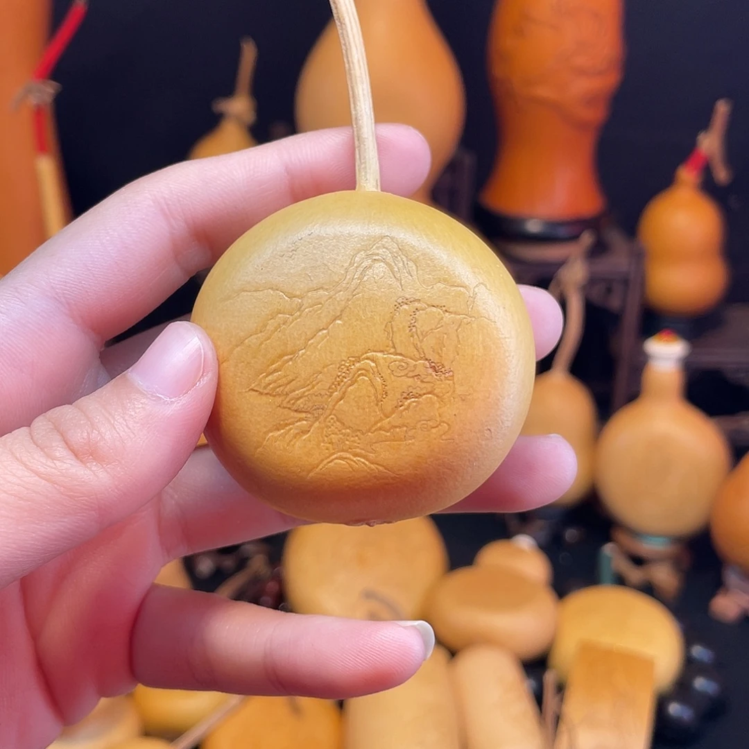 山水画押花葫芦葫芦