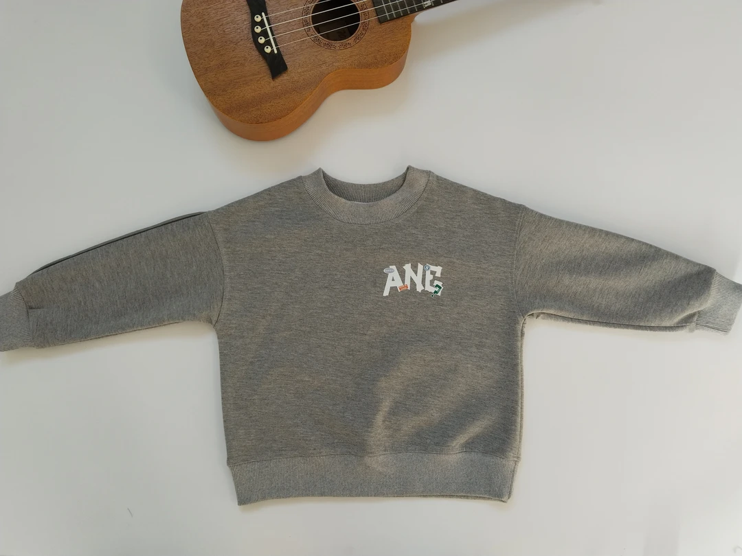 帆优优童装春秋新款液氨空气棉韩版宽松百搭显瘦休闲灰色卫衣