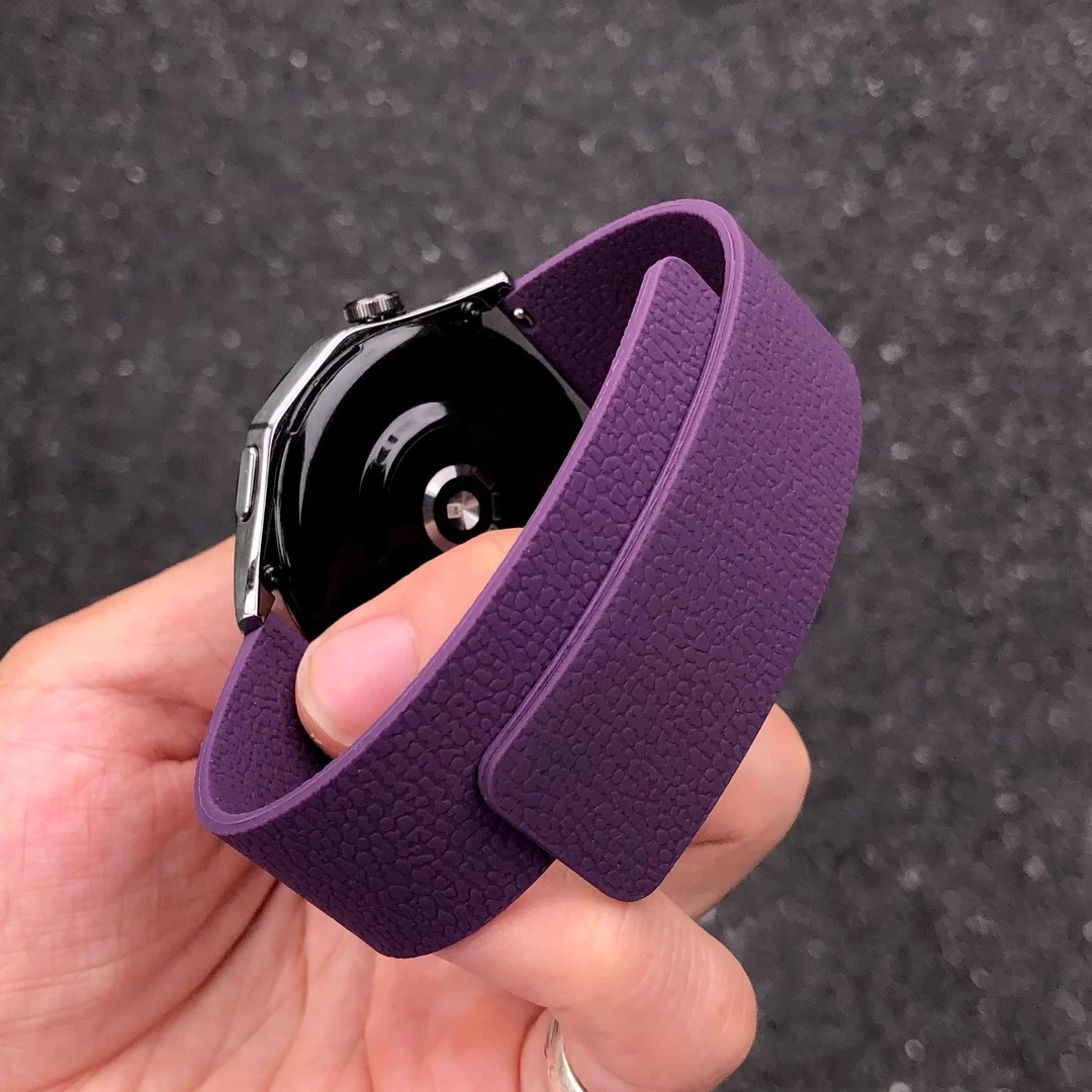 卡客风暴 荔枝纹适用华为GT5表带GT4磁吸硅胶watch3新款小米oppo
