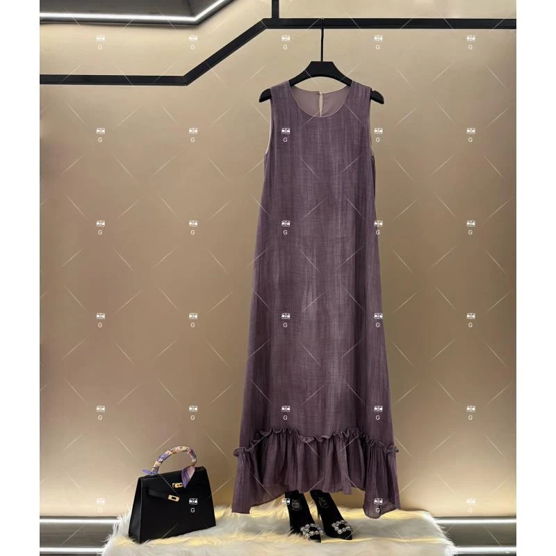 【齐】夏季新款复古时尚百搭印花无袖连衣裙 H-800