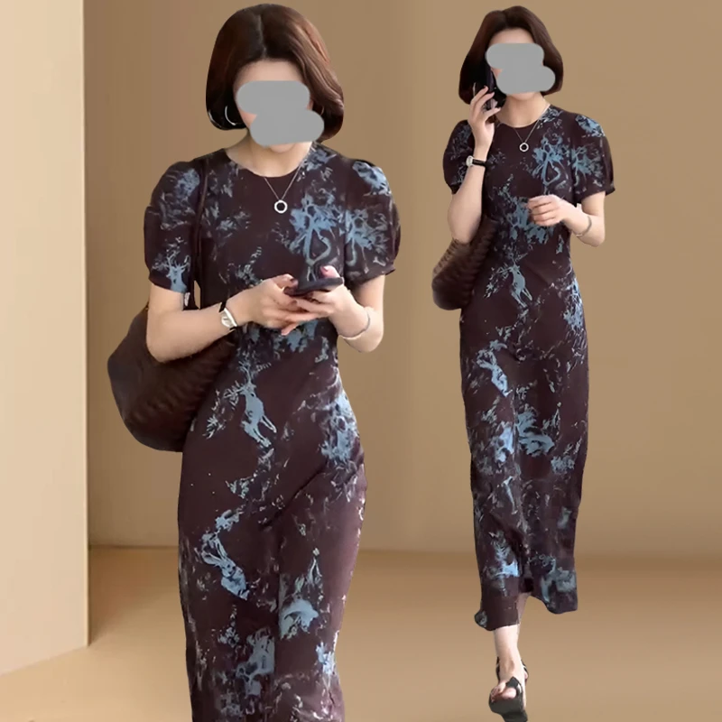 2025夏季新款法式别致绝美百搭洋气设计感超好看泡泡袖碎花连衣裙