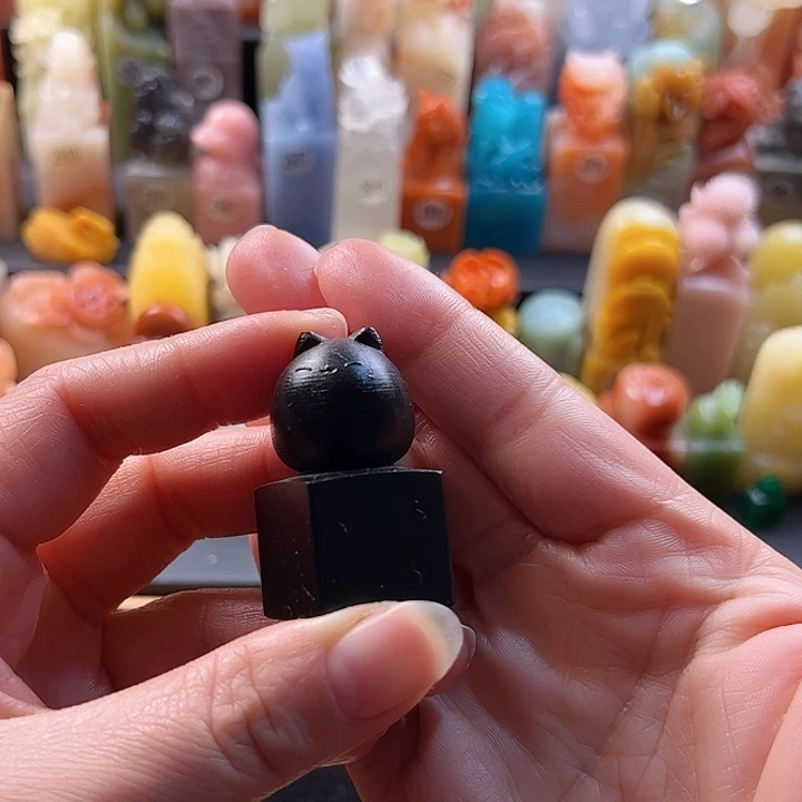 寿山石印石手工定制2厘米，猫咪，包刻字